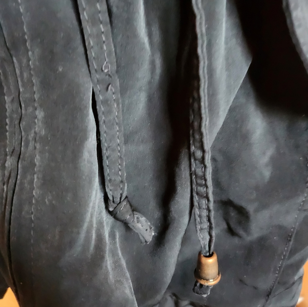 Black Hooded Jacket with Cream Lining - Picture 2 of 7